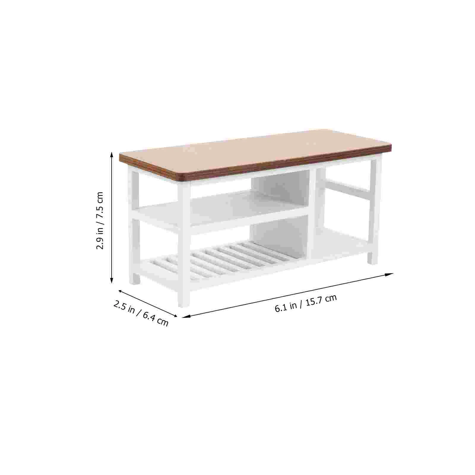 Décorations de maison de courses, accessoires de meubles, scène l'inventaire Ob11, table, bureau, ordinateur, décoration en bois de bouleau, 1:12