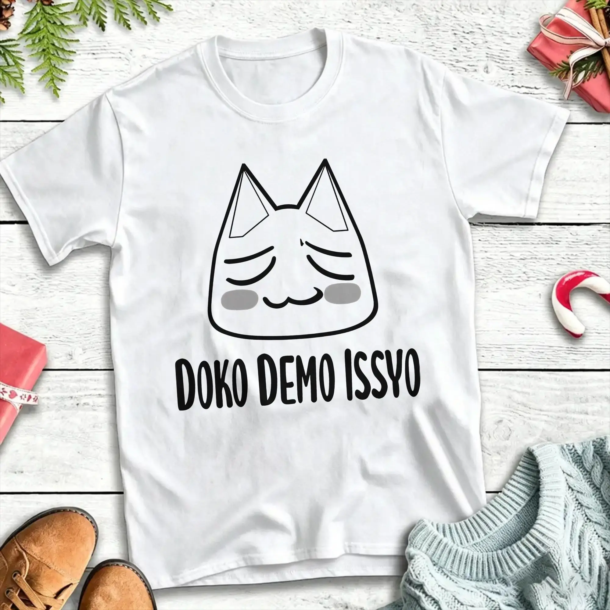 Men Women's T-Shirt  Toro Inoue Cat Pure Cotton Tees Dokodemo Issho Doko Demo Issyo T Shirt Round Neck Clothes Plus Size
