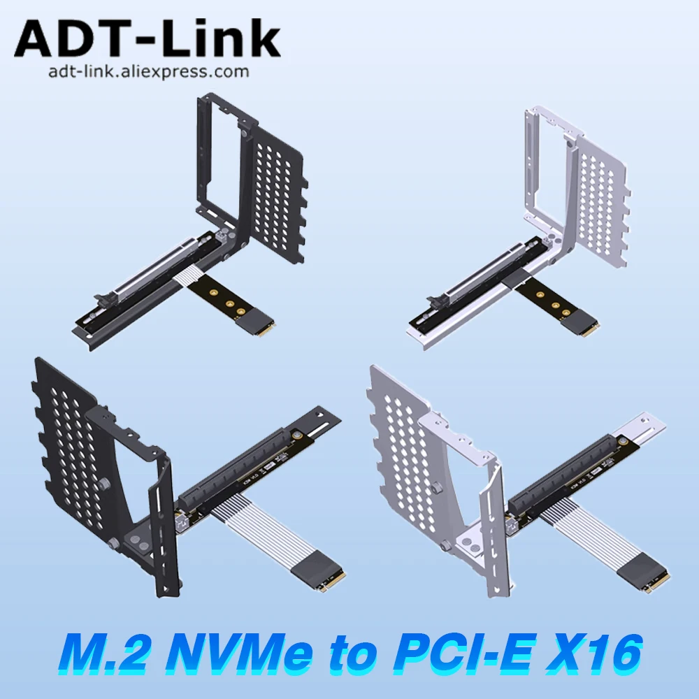 

ADT-Link M.2 NGFF NVMe STX материнская плата графическая карта шнур для PCIE 4,0x16 90 градусов поворотный угловой 16x переходник адаптер