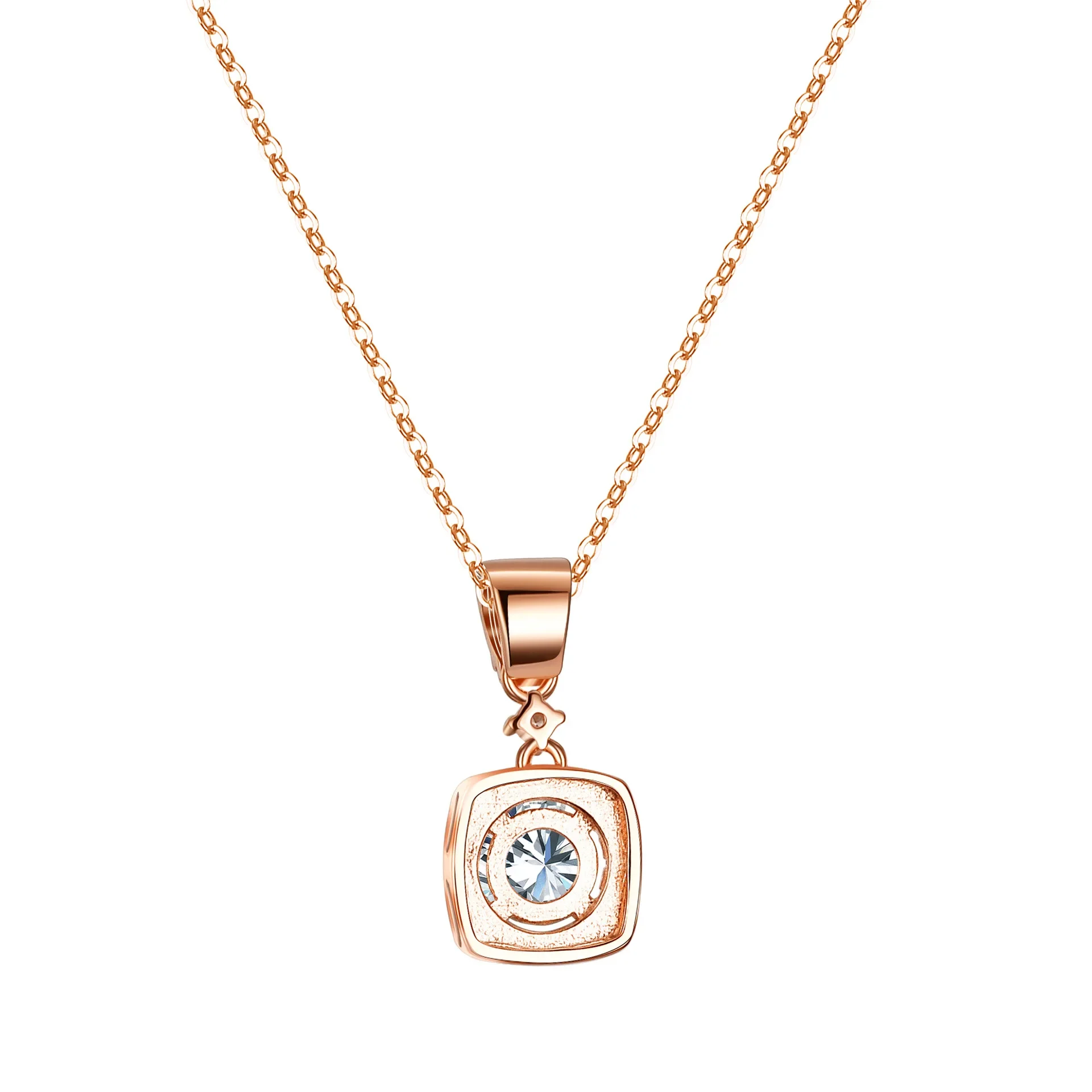 Lumira Luxury Square Bag Pendant 18K  Rose Gold Jewelry for Women Fashionable 1Ct Moissanite Necklace Charm Fine Jewelry Gift