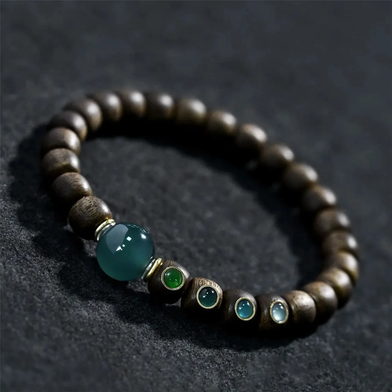 bracelet-de-perles-en-bois-d'agar-de-style-chinois-bracelet-bouddhiste-a-un-seul-tour-porte-bonheur-et-de-benediction-avec-agate-bijou-spirituel-pour