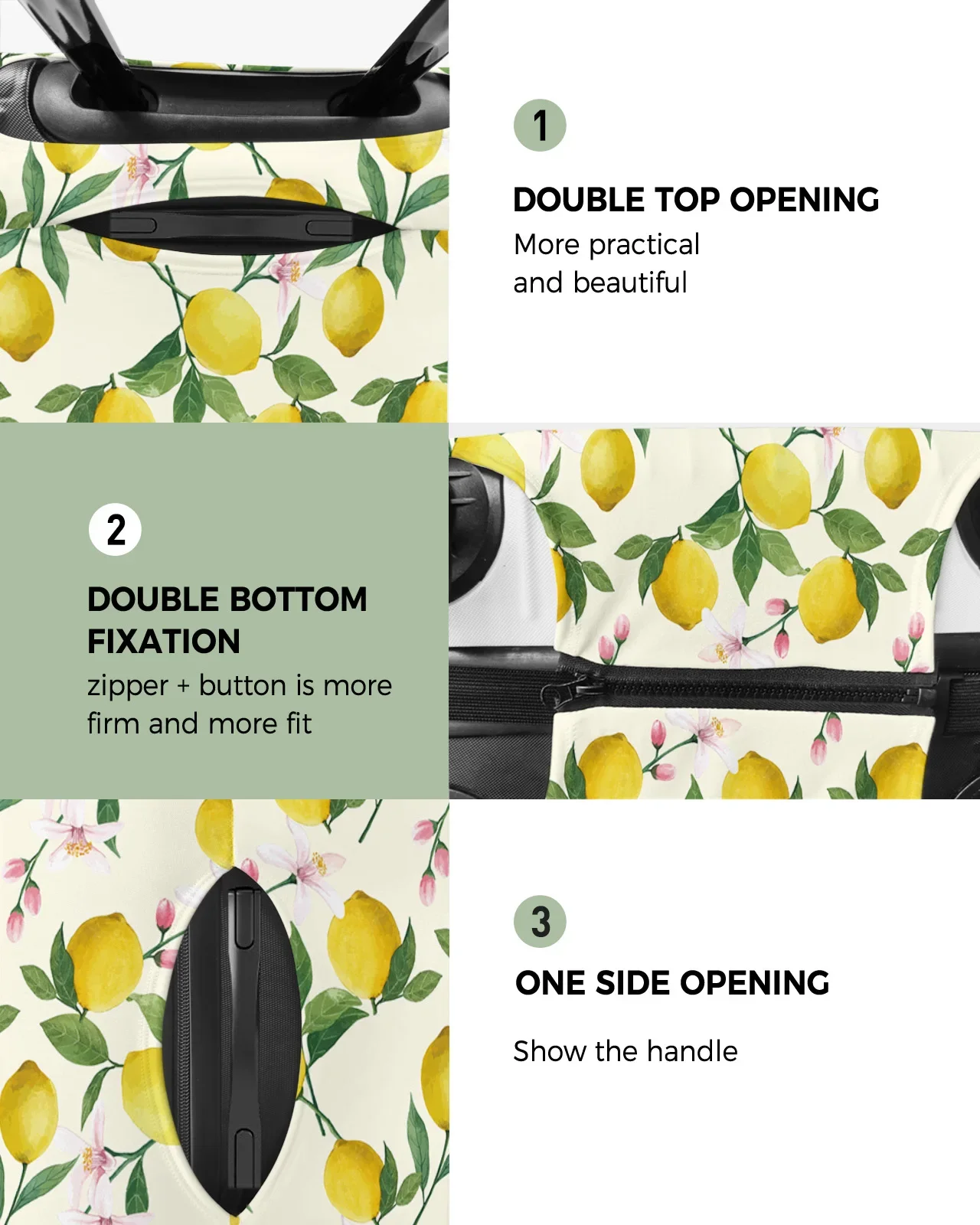 Summer Lemon Fruit Flower Travel Luggage Protective Cover for Travel Accessories Suitcase Elastic Dust Case Protect Sleeve