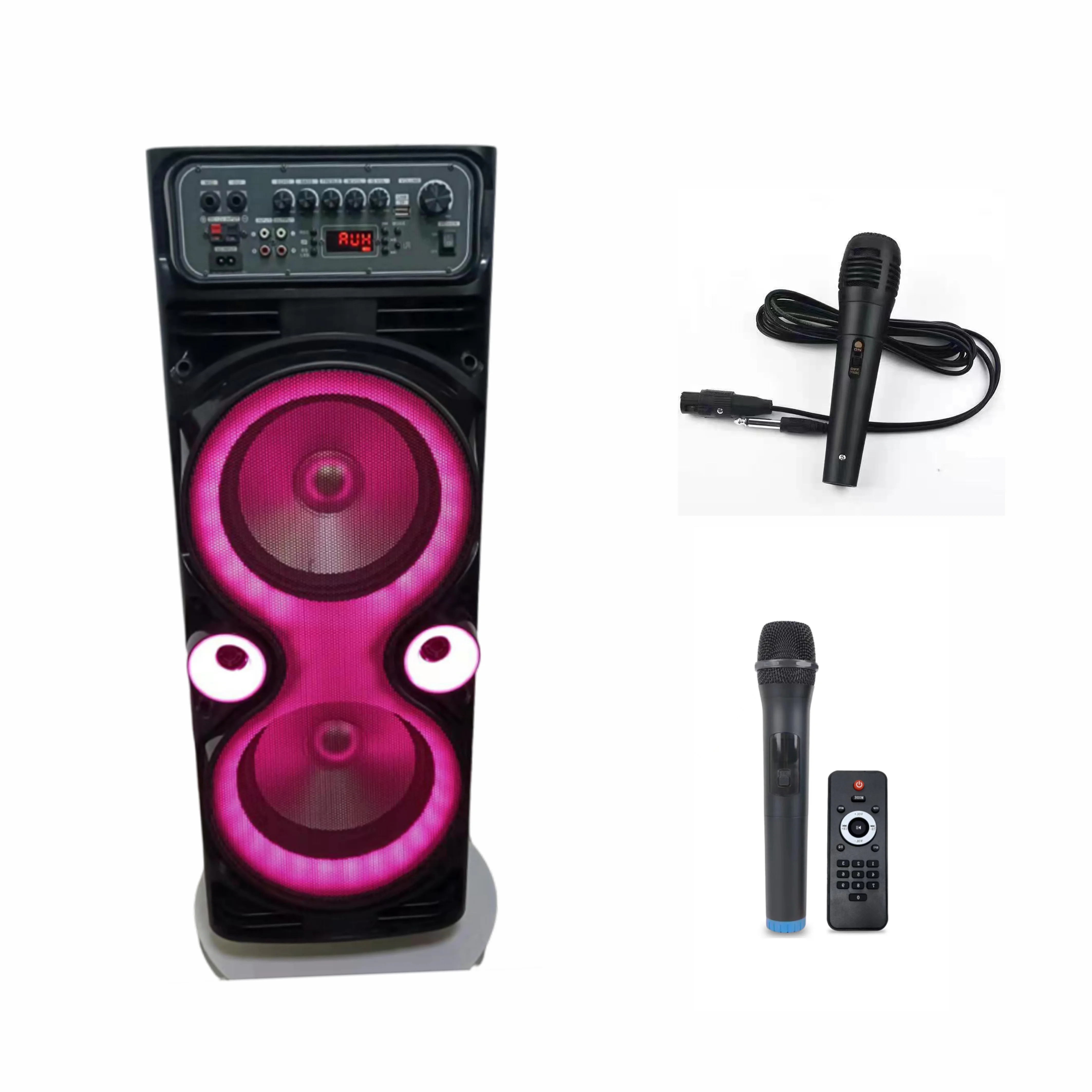 2022 Cheap Price sound system Speaker Flashing Light Speakers With Double 10 Inch Trumpet