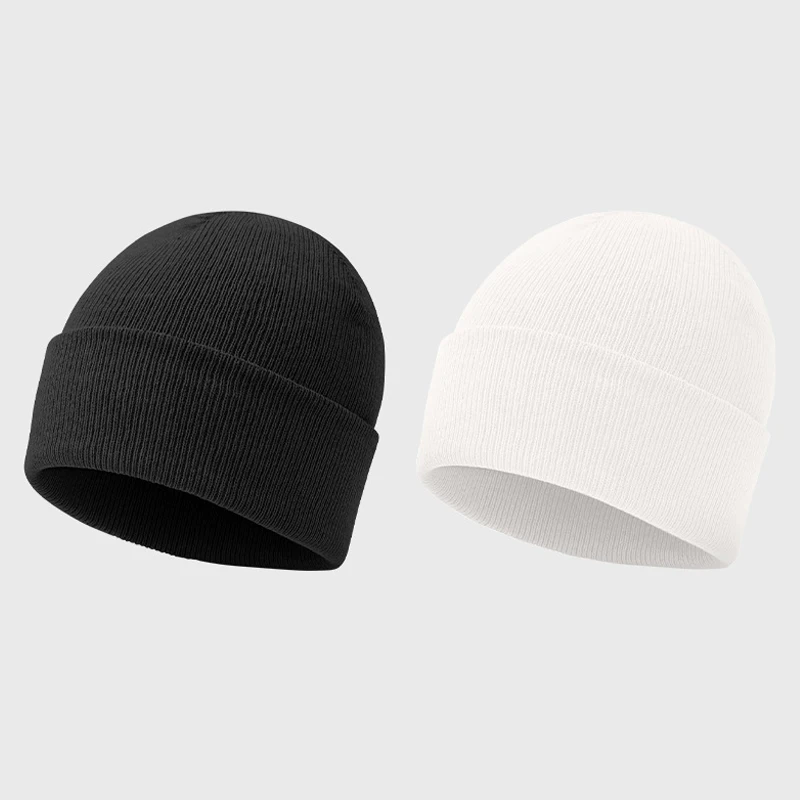 **1PC Autumn And Winter Warm Woolen Hat Solid Color Cold-proof Knitted Hat Thickened Ear-protecting Windproof Slouch Hat For Men