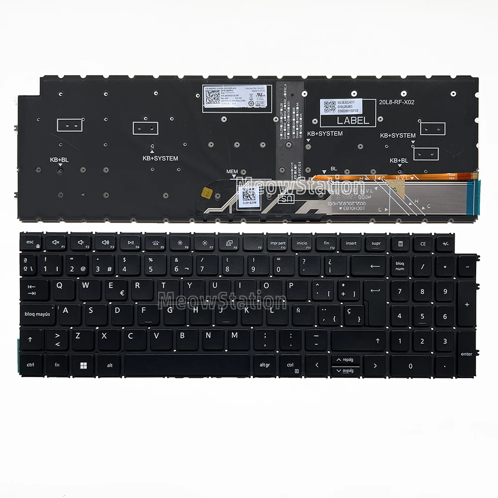 Teclado retroiluminado con LED EE. UU./Russo/español para Dell Latitude 3520 3525 3530 3535 P106F P107F P112F P117F,Inspiron 15 3510 3511 3515 3525 3530 3535 5510,Vostro 3510 3515 3520 3525 5510 5515 5620 5625 7510