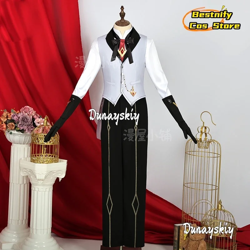 CosplayResplendent Feast Tartaglia コスプレアニメゲーム原神インパクト衣装ヴィンテージ紳士の男性スーツ衣装ウィッグ靴小道具