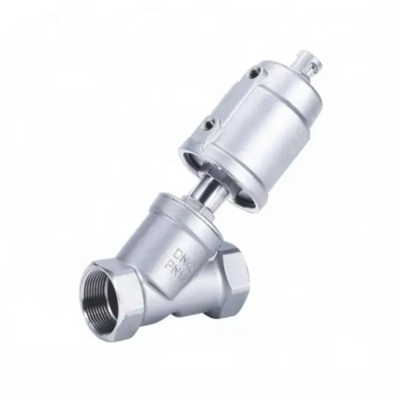 Angle Seat Valve 304 Stainless Steel  High Temperature Pneumatic Control Valve NPT/BSPT DN10~DN80 PN16 with Plastic Head