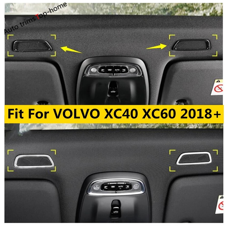 

Roof Upper Speaker Audio Loudspeaker Sound Frame Cover Trim For VOLVO XC40 XC60 2018 - 2023 Stainless Steel Interior Accessories