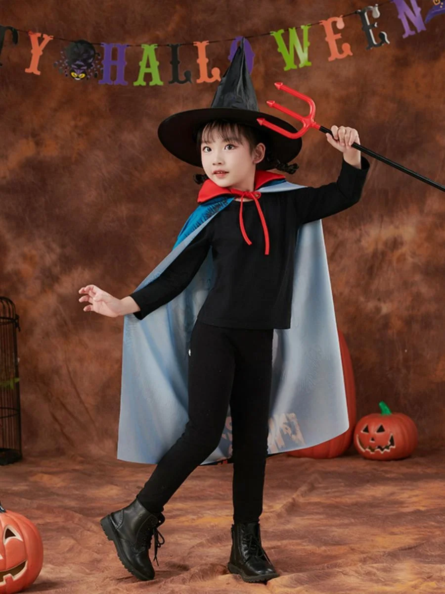 ملابس معالج أزياء الهالوين المطبوعة ثلاثية الأبعاد للأطفال مع مجموعة قبعة من البوليستر على شكل حرف T