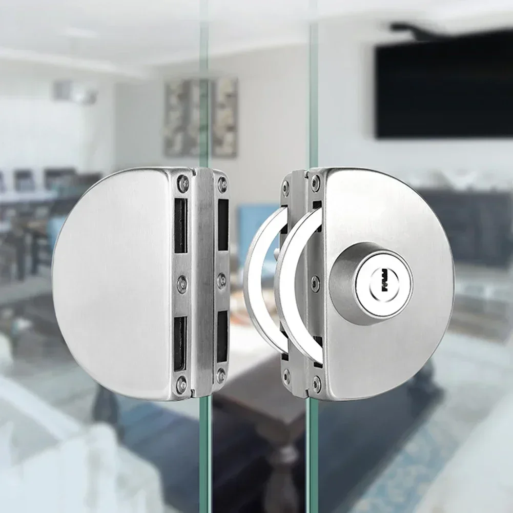 Stainless Steel Glass Door Lock  Double-Door Non-Opening Glass Lock Frameless Glass Lock Double-Sided Push Sliding Security Lock