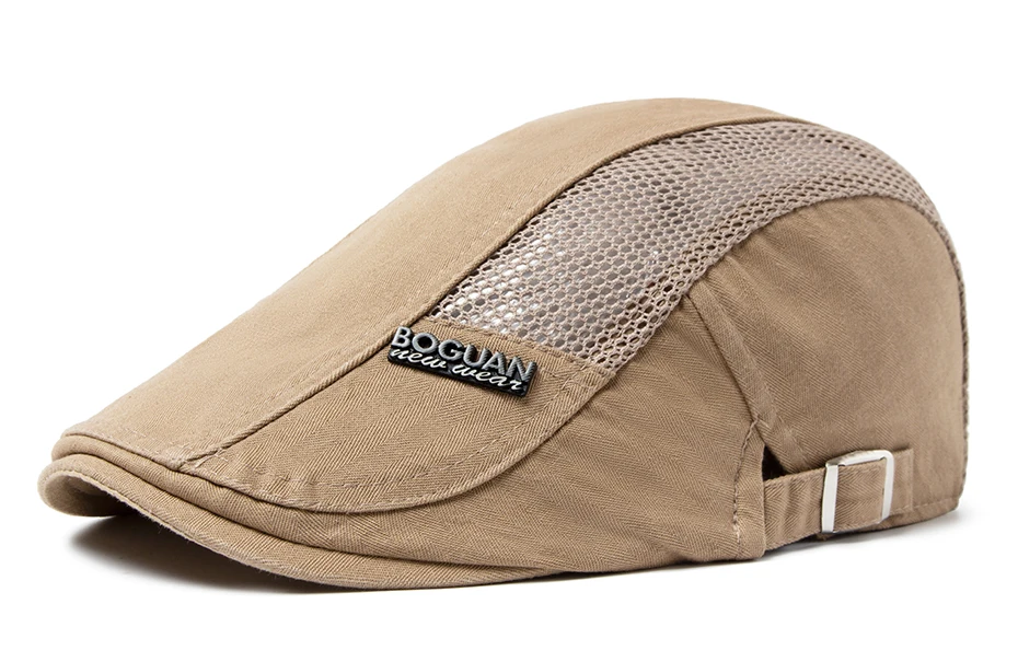 Mesh Cap Baskenmütze Für Männer Mode Brief Label Berets Sommer Baumwolle Atmungsaktive Sonnenblende Frauen Casual Entenschnabel Hut Einstellbar – Detail 6