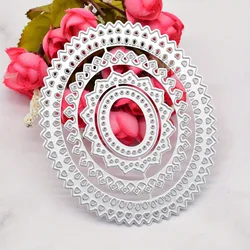 1PC Oval Lace Edge Frame Metal Cutting Dies Stencil for DIY Scrapbooking Album Cards Making Paper Embossing Craft Dies