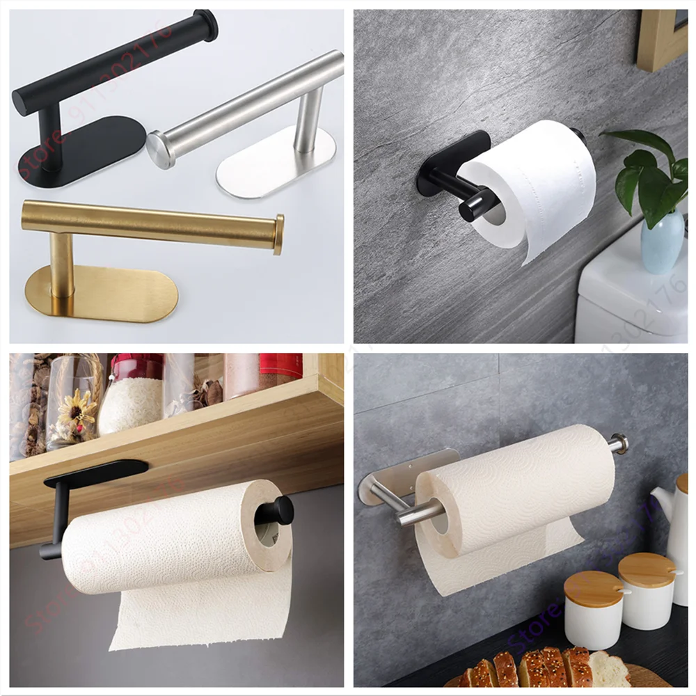 Soporte adhesivo para toallas de papel para cocina, servilletero, soporte para papel higiénico, dispensador de pañuelos, gabinete de almacenamiento,