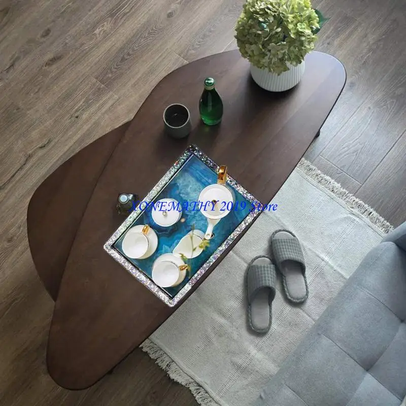 

F42F Прямоугольный поднос, УФ-кристаллическая эпоксидная форма, сервировочная тарелка, силиконовая форма из смолы, инструмент