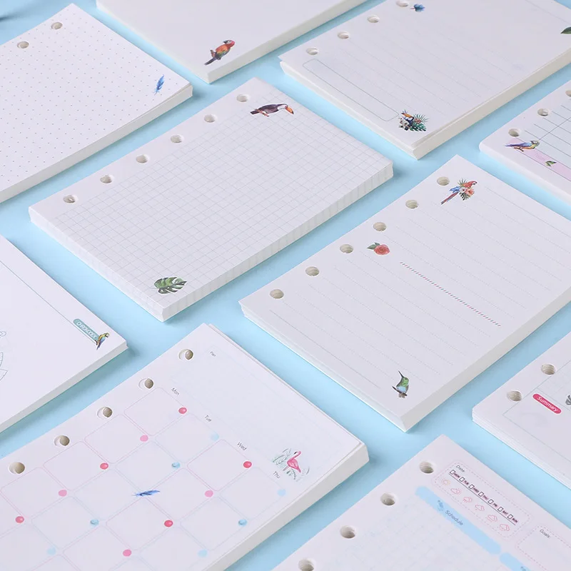 Imagem -01 - Folhas Kawaii a5 a6 Folha Solta Caderno de Papel Recarga Espiral Binder Index Páginas Internas Mensal Agenda Diária Semanal a7 45 folhas kawaii a5 a6 folha solta caderno de papel recarga espiral binder index paginas internas mensal agenda diaria semanal a7 45 01