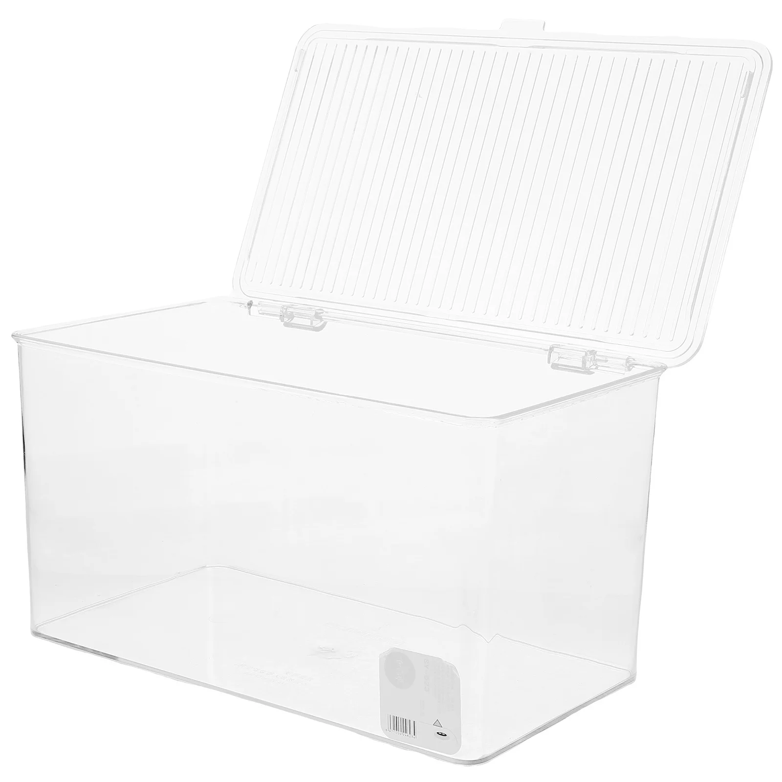 

Flip Top Storage Box Transparent Pet Material Easy Open Lid Desktop Organizer For Home Office School Clear Plastic