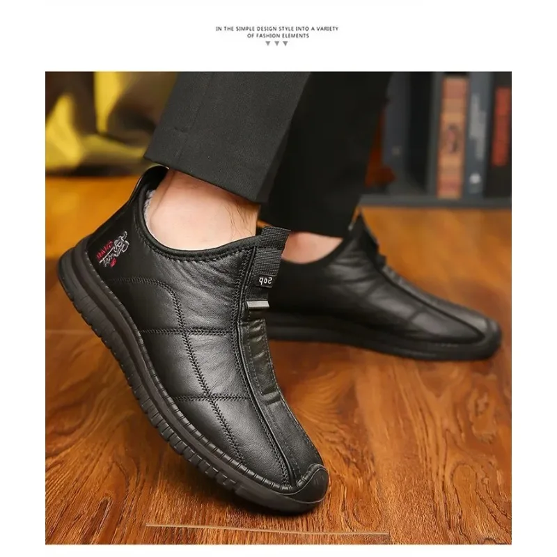 

Нескользящие утепленные ботинки для ходьбы и рабочие ботинки увеличенного размера для мужчин 38-48 лет, зимние мужские ботинки на платформе, теплые и водонепроницаемые.