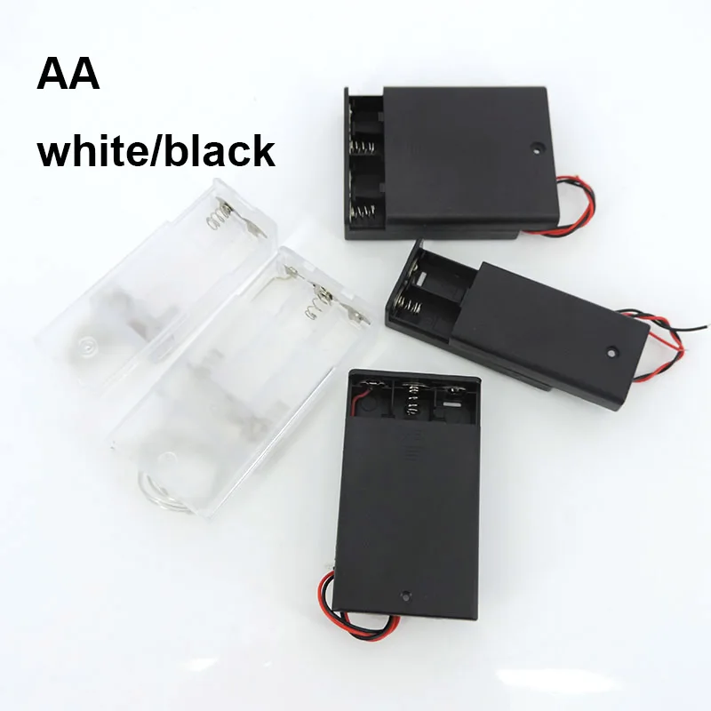 white transparent 2/3/4 Slot AA Battery Holder AA Battery Box Case AA 1x 2x 3x 4x AA Battery Case With Switch DIY repair