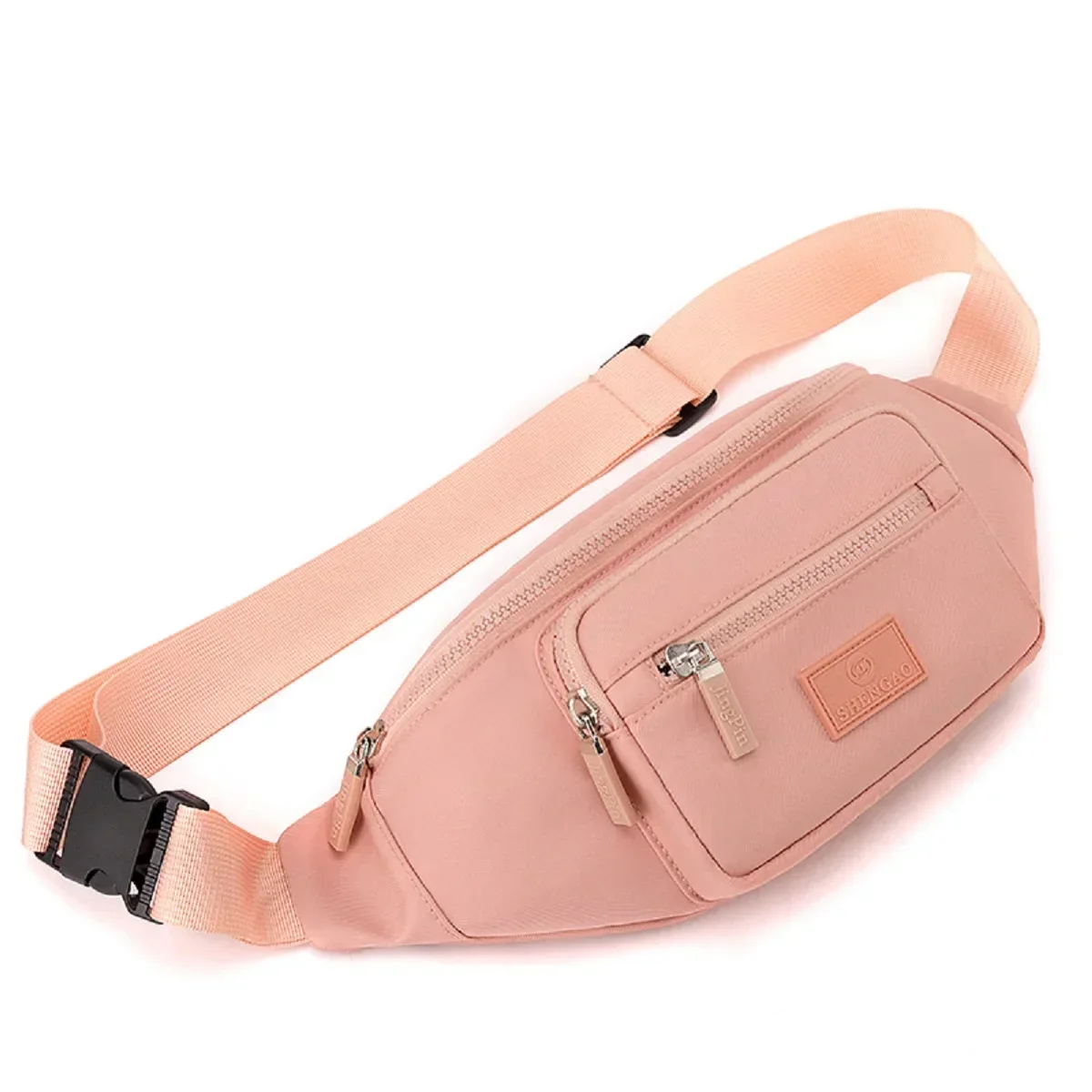 Outdoor leisure fanny pack sports waterproof nylon material, suitable for both men and women, cell phone change organizer bag