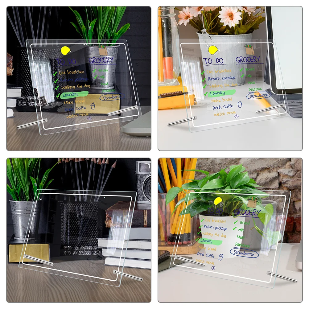 مجموعة واحدة من لوح كتابة أكريليك موثوق به، لوحة مذكرة متعددة الوظائف للمنزل والمكتب والمدرسة والمدرسة، ملحقات الكتابة