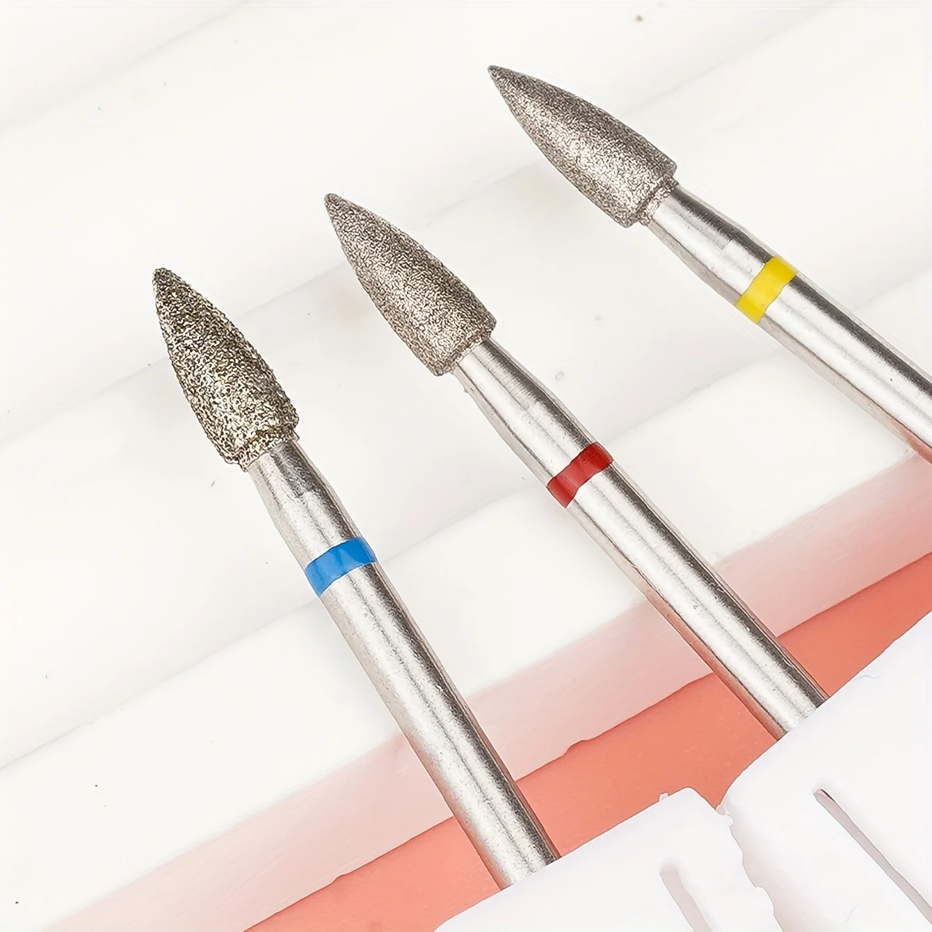 Fresa a cono diamantata per unghie, punta rotante russa per cuticole, strumento elettrico per manicure, accessori per unghie