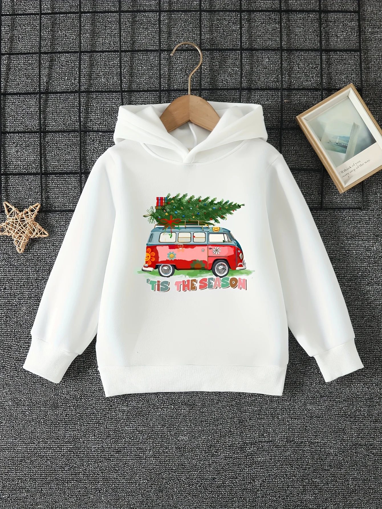 Print Christmas Tree Bus Children Colorful Cute Long Slept Manga Sporty Sweatshirt Cartoon Space Autumn Winter Girls Outdoor