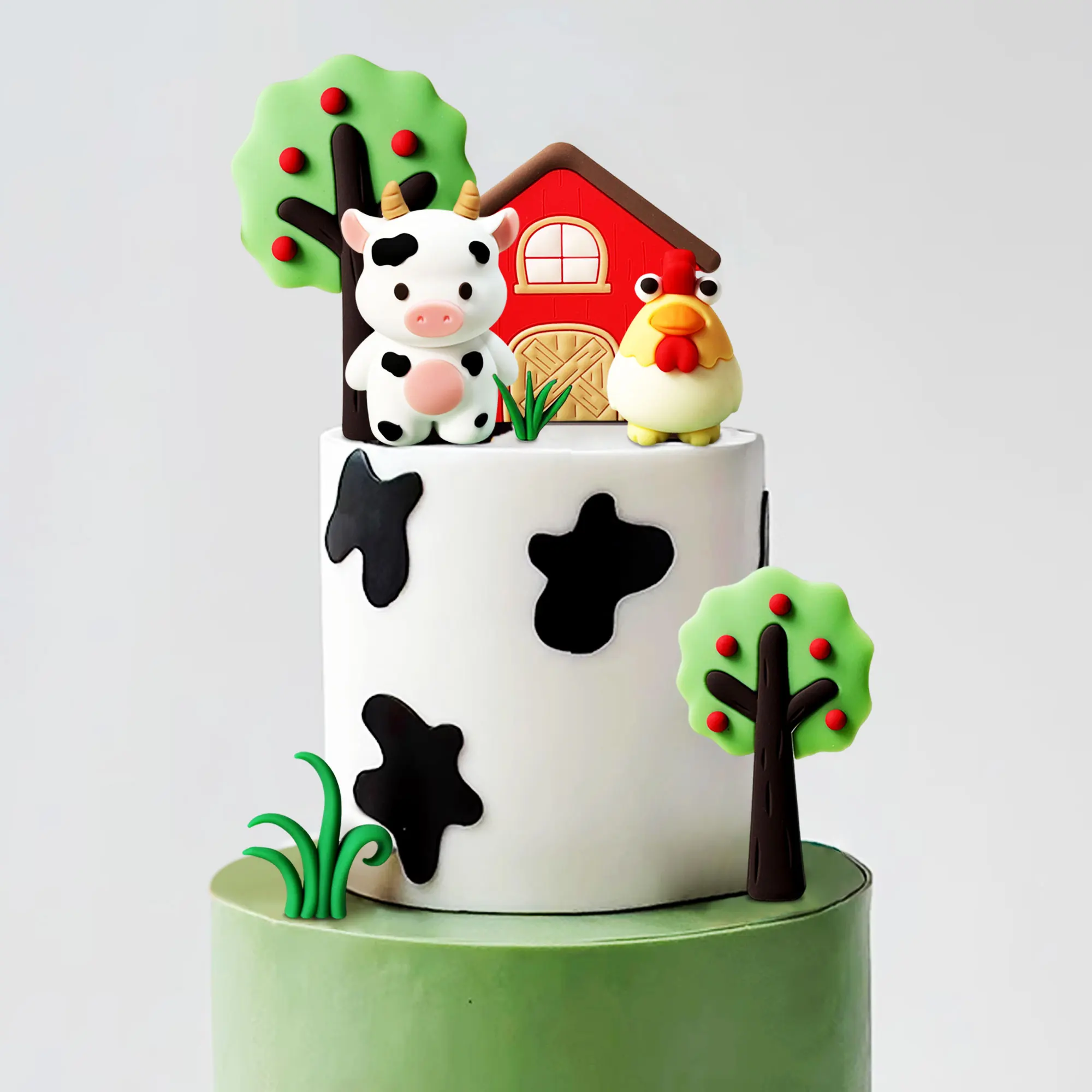 LaVenty Farm Birthday Decorations Farm Birthday Decorations Farm Birthday Decorations Cow Pig Chicken Cake Animal Toppers