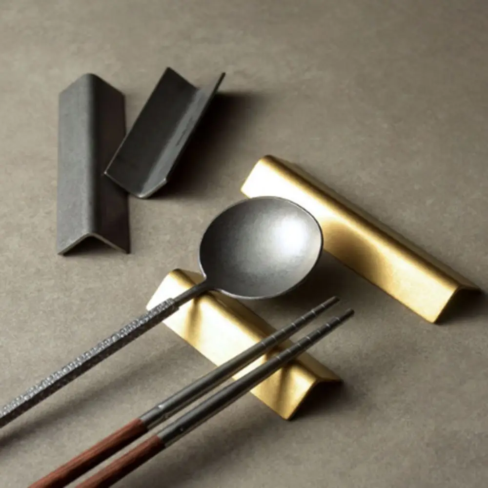 Multi-functional Industrial Style 304 Stainless Steel Chopstick Rest Matte Retro Spoon Rack Triangular Chopstick Holder Hotel