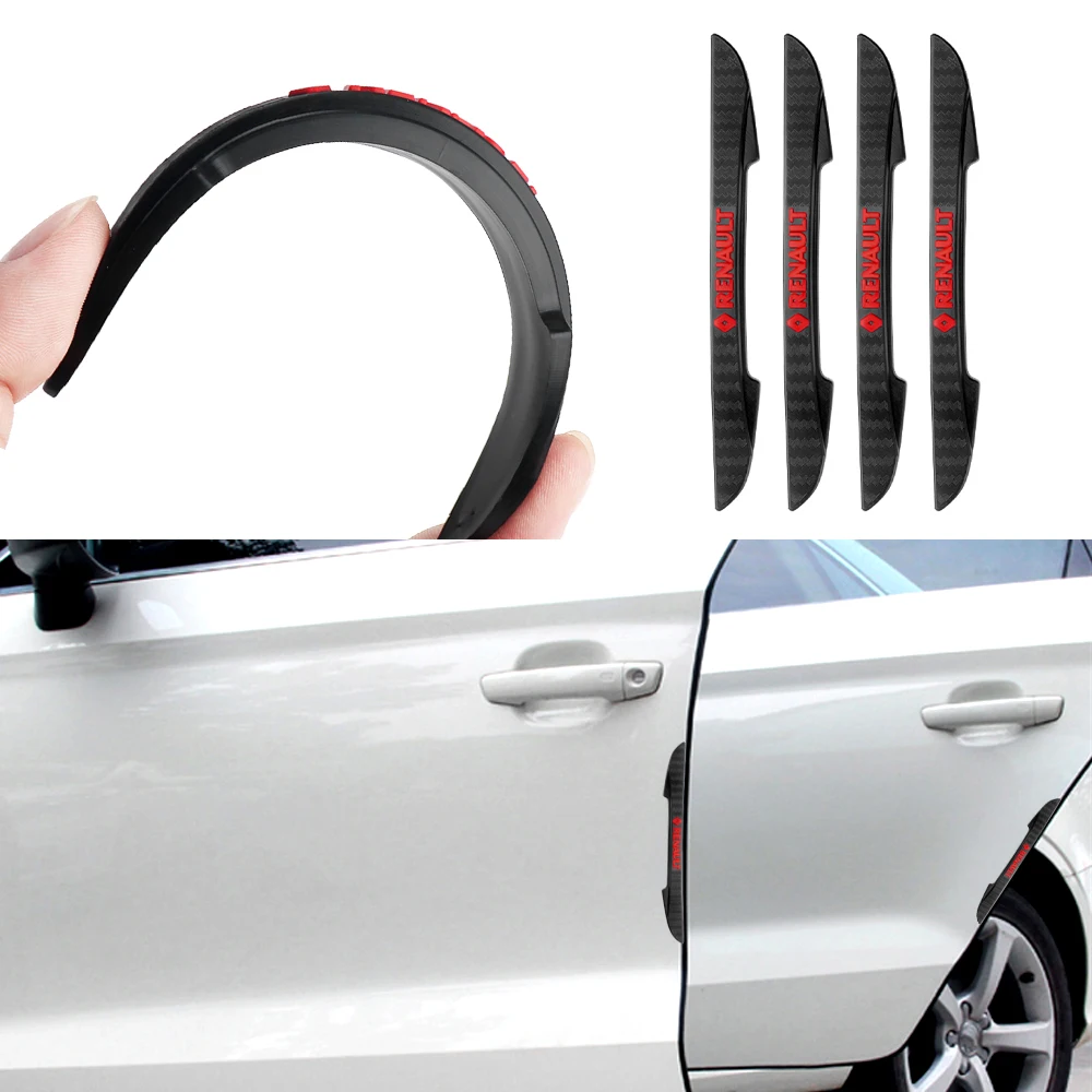 4 piezas de protección para el borde lateral de la puerta del coche, tira anticolisión para parachoques de coche, para Renault Megane 2 3 Clio 4 Captur Radio Logan Duster