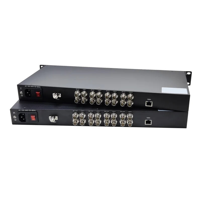 8x 3G SDI Video Fiber Optic Extender 1000M Ethernet LC Connector