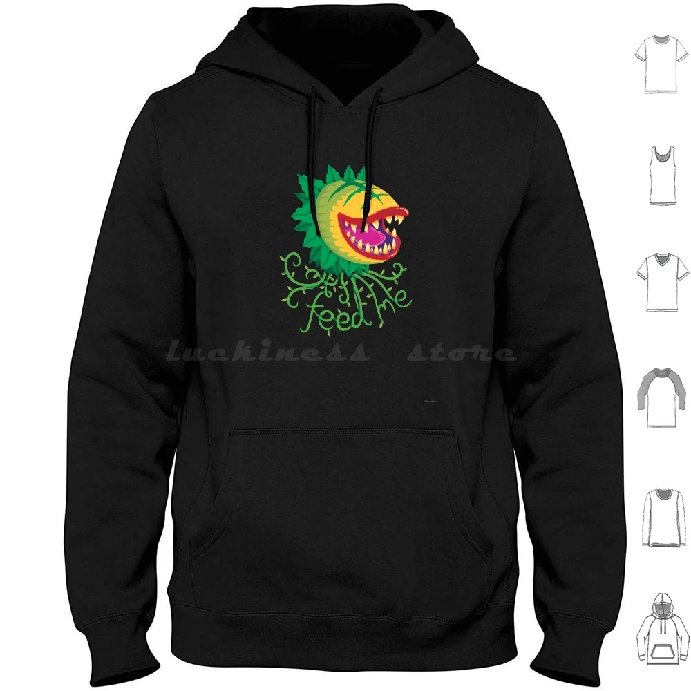 Feed Me Hoodie cotton Long Sleeve Audrey 2 Little Shop Horror 80S Film Movie 1980S Monster Sci Fi Creature Plants Character