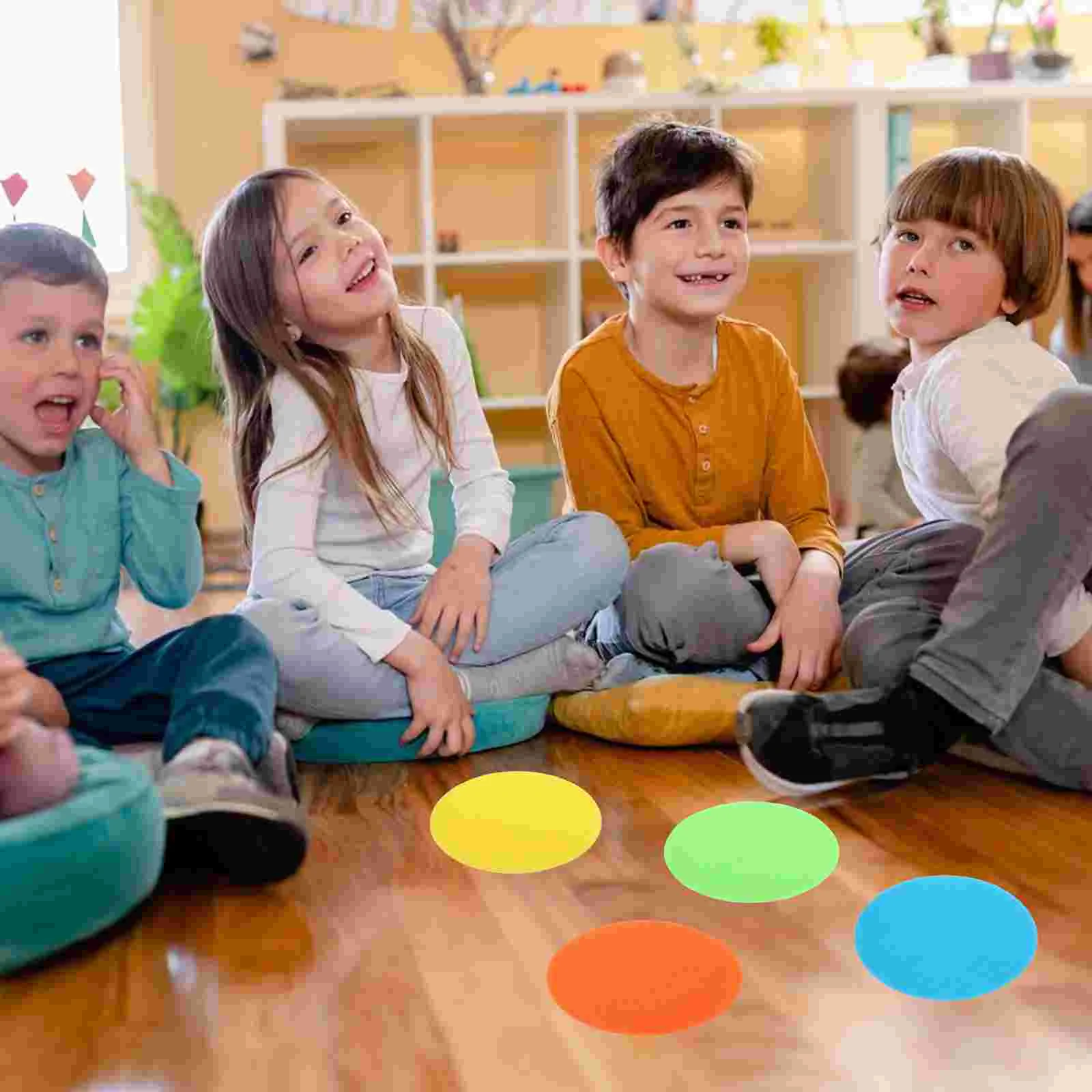 30 Pcs Round Sticker for Teaching Game Trainning Carpet Marker Family Training Classroom Fluorescence Baby