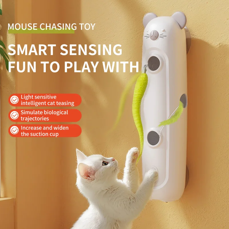 電動動くキャタピラ猫のおもちゃ、点滅ライト付き自動インタラクティブ、猫用屋内外遊び、充電式