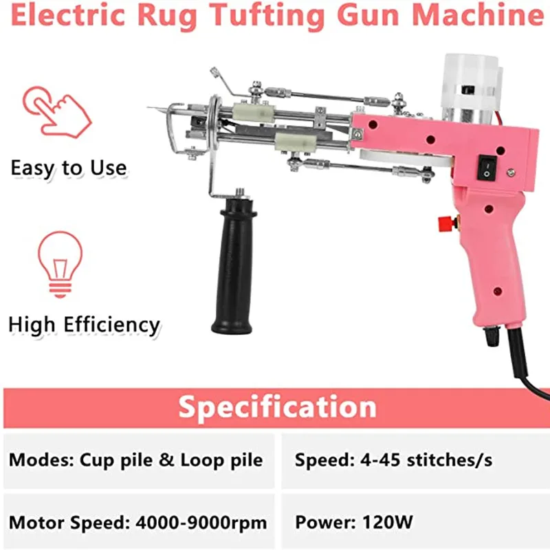 Tufting Gun 2 in 1 Cut Pile Loop Pile Rug Gun Machine Starter Kit Rug Tufting Kit Electric Tufting Gun Carpet Weaving Machine