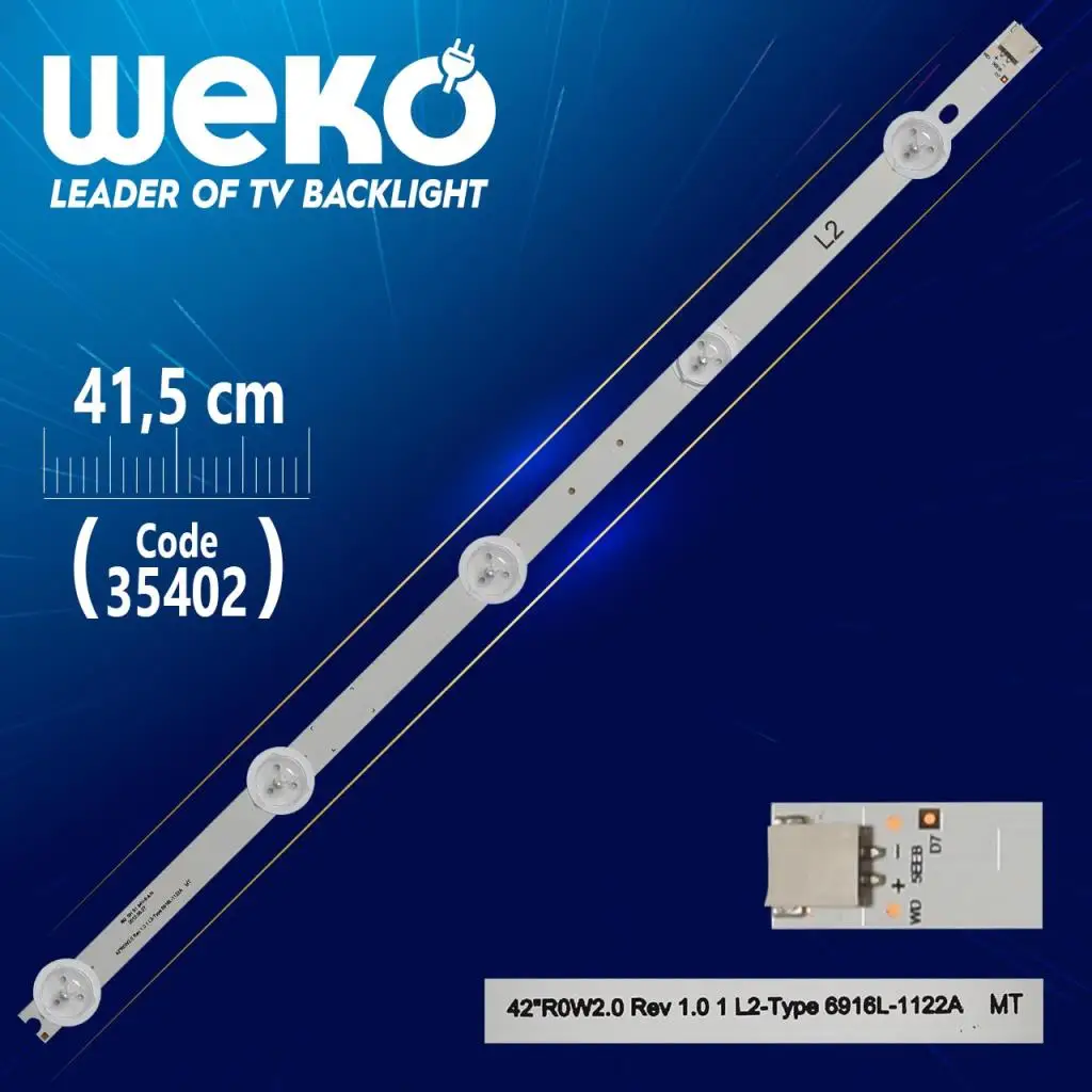 42 ROW2.0 REV 1,0 1 L2-TYPE 6916L-1122A MT-41,5 см 5 светодиодов- (WK-989)