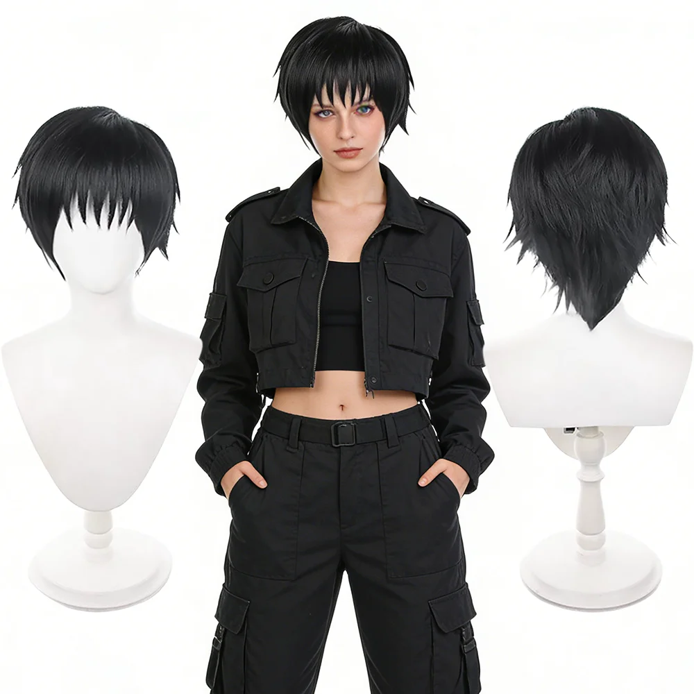

Men's Anime Cosplay Wig Jujutsu Kaisen Fushiguro Toji Black Short Heat Resistant Synthetic Hair For Halloween Costume Party