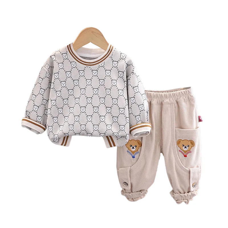 

Baby Boys' Autumn Clothes Set 2024 Lovely Cartoon O-neck Pullover Long Sleeve Hoodies Tops and Pants Suit for Kids Boys Outfits