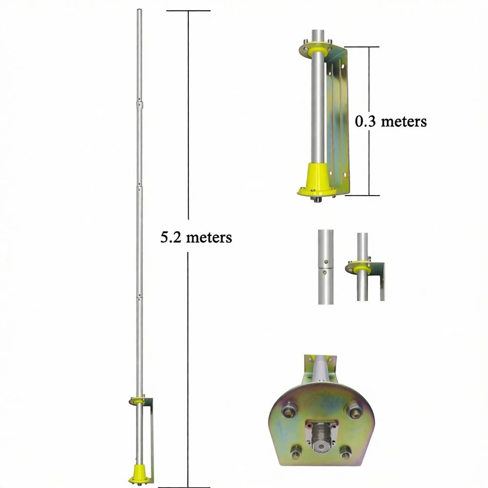 Zestaw antenowy CB 27MHz - Antena radiowa 5.2m do domu, Cobra, Uniden, Bearcat, radiotelefonów mobilnych i dwukierunkowych (wraz z VAT) — zdjęcie 4