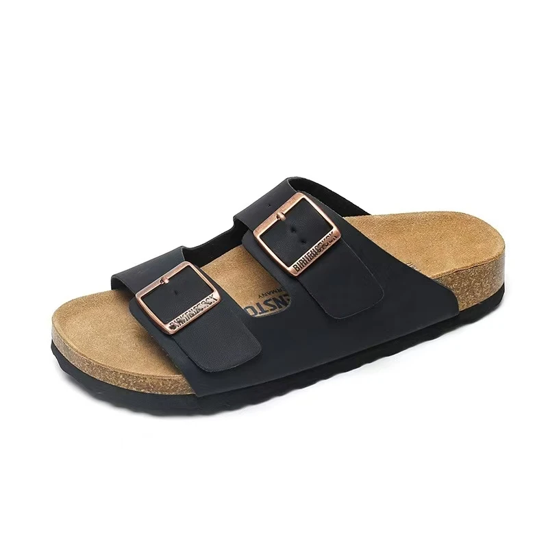 

Spring Summer Soft Footbed Suede Sandals Women And Men Fashion Wear outside Couples Wear Cork Slippers Retro Clogs Shoes