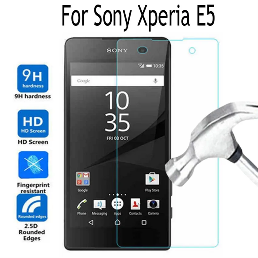 

for sony xperia e 5 tempered glass screen protector cover for sony xperia e5 f3311 f3313 lte phone protective film case hd