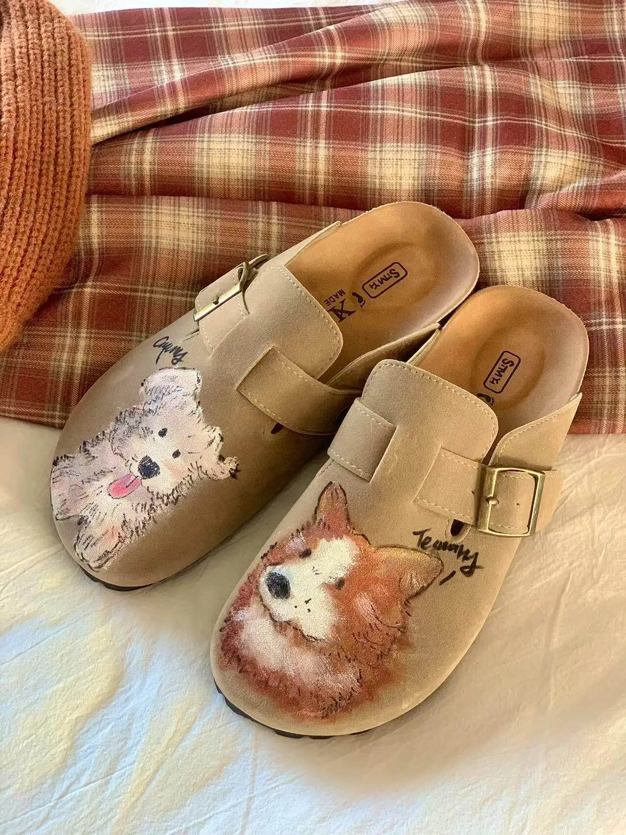 

Female Original Spring Autumn New Models Wear Thick-soled Cartoon Cat Bag Head Half Slippers Lazy One Pedal Women's Shoes Autumn