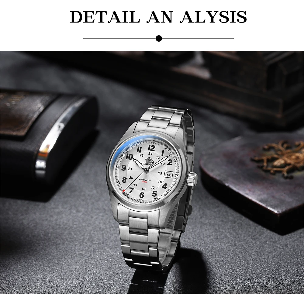 ADDIESDIVE Luxurious Men's Automatic Watch 8215 Mechanical Watch Sapphire Glass 200m Waterproof Analog Luminous Aaawatch Se2685e98c1c349f993d272320ea38ad1T