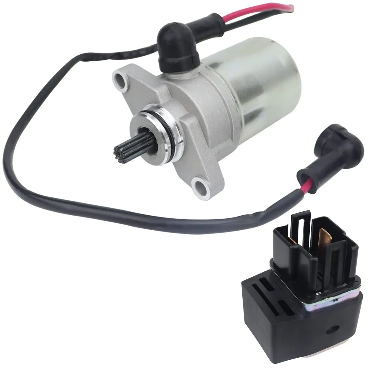 

Starter Motor & Relay for Polaris Outlaw 50 2008-2019| Predator 50 2007 0453848 0454691 0454951 18643 18644 410-54058 SMU0273