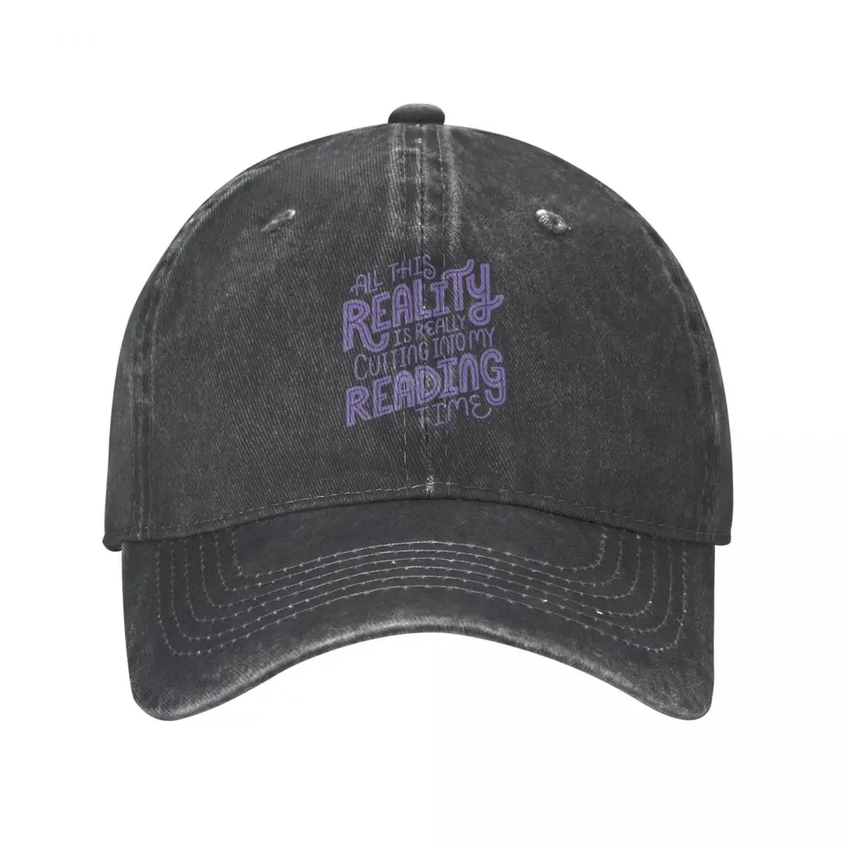 Reality Vs. Reading  - Book Nerd Quote Lettering Cap Cowboy Hat Baseball Cap Man Rave  Wear Men Women's