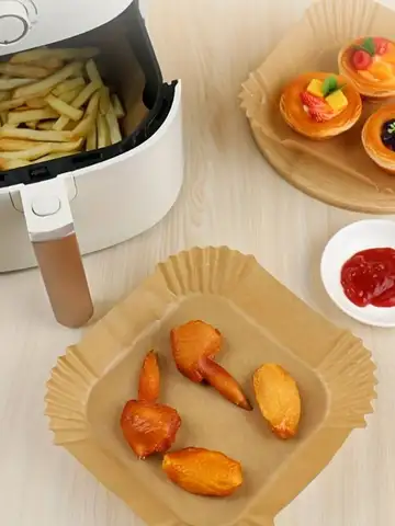 Air Fryer Paper Liners Disposable Oil-Proof Waterproof Baking Paper Round Square And Rectangle Parchment Kitchen Party Supplies