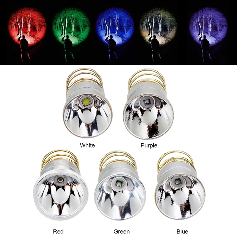 DIY White/Red/Blue/Green/Purple LED Flashlight Lamp Bulb for WF-501,502,503 Torch Accessary+DIY Flashlight Shell Host