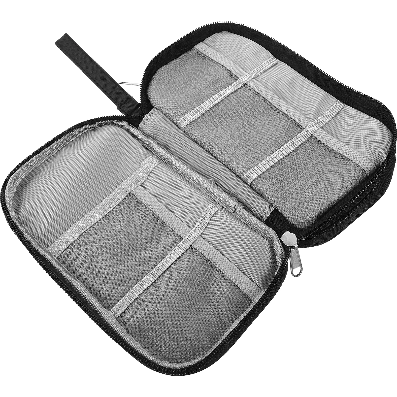 

Data Cable Headphone Storage Bag Black Portable Electronics Organizer Travel Case for Power Bank Cables Accessories