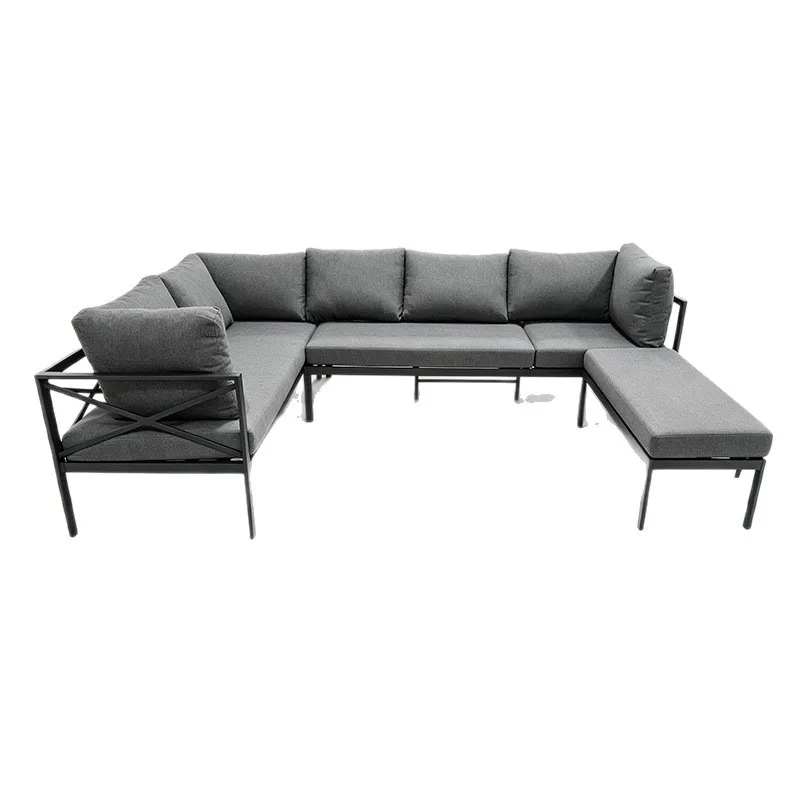 Outdoor leisure sofa combination, villa courtyard garden hotel model room homestay ferroalloy sofa