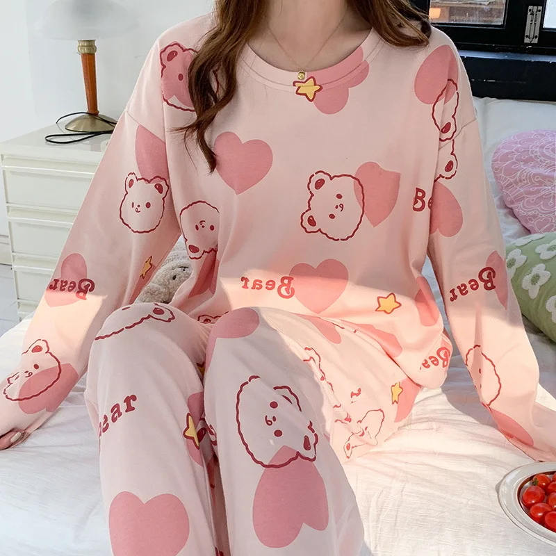 New 2-Piece Set Of Female Pregnant Women Homewear Spring And Autumn Pajamas Female Homewear Suit Cute Home Leisure Wear