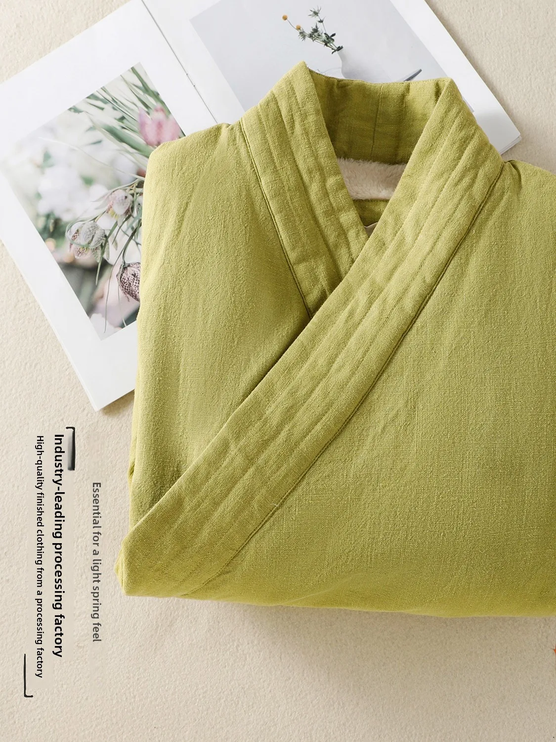 새로운 중국식 젠 스타일 여성용 안감 있는 로브, 사우당산 도교 사제복, 루즈핏 롱 슬리브 브이넥